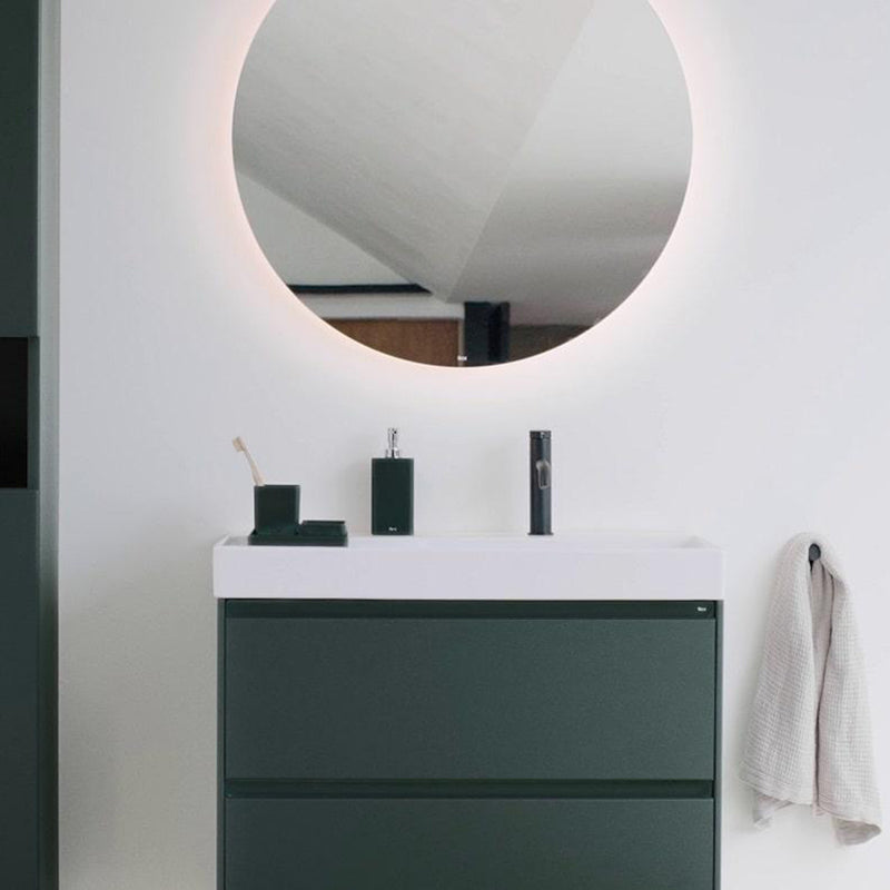 Ona 2 Drawers Bathroom Vanity with Ceramic Sink - Wall Mount - 32" Mdf/Matt Green