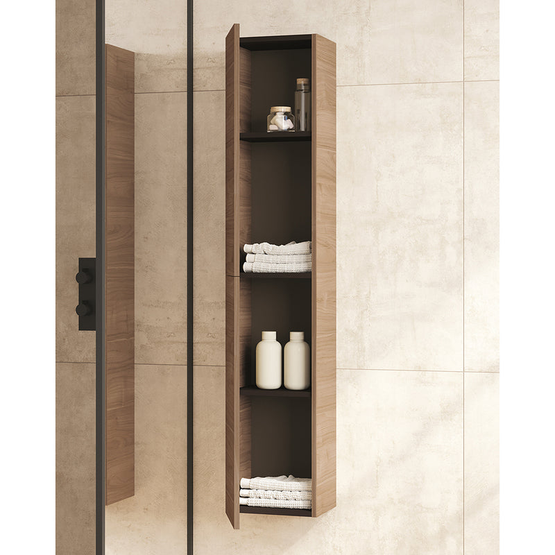 Vida 2 Doors Auxiliary Column - Wall Mount - 12" Particle Board Laminated/Eternity Oak