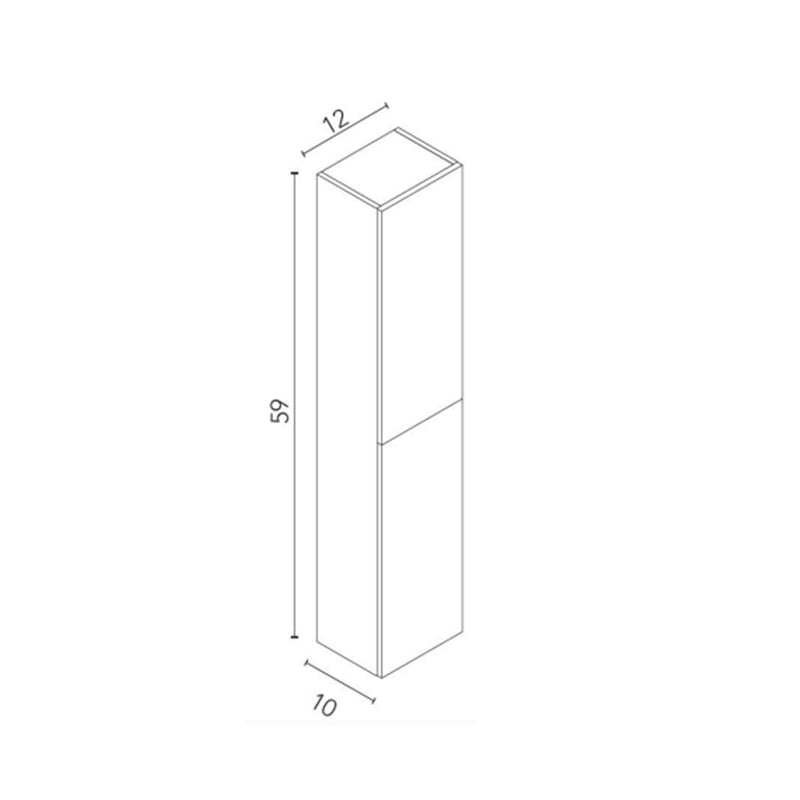 Vida 2 Doors Auxiliary Column - Wall Mount - 12" Particle Board Laminated/Eternity Oak