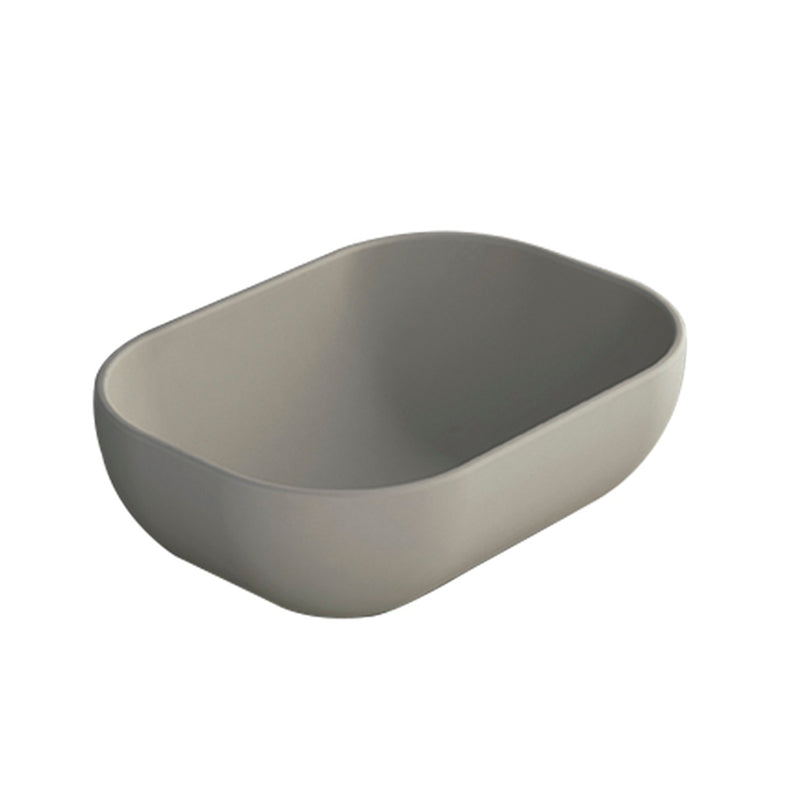 Block Oval Bathroom Sink - Vessel - 18" Ceramic/Sand