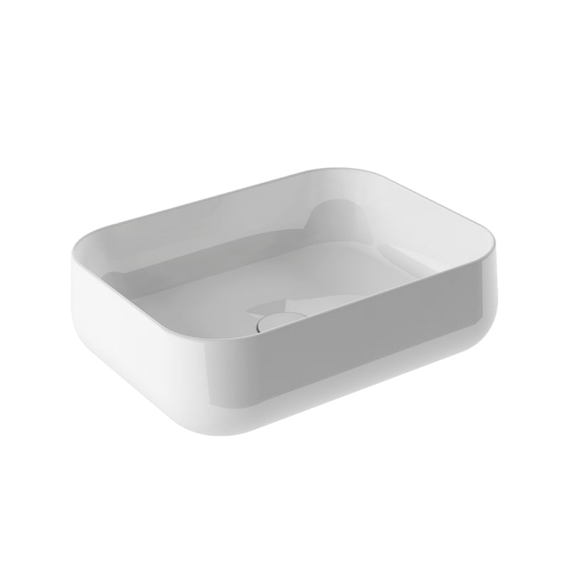 Nomia Square Bathroom Sink - Vessel - 20" Ceramic/Gloss White