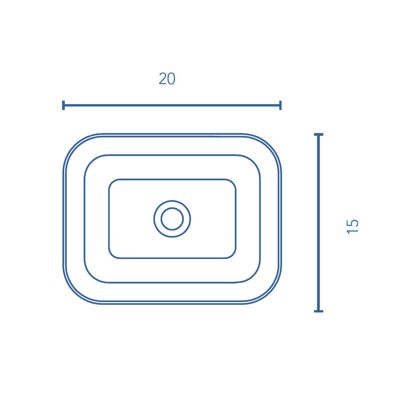 Nomia Square Bathroom Sink - Vessel - 20" Ceramic/Gloss White
