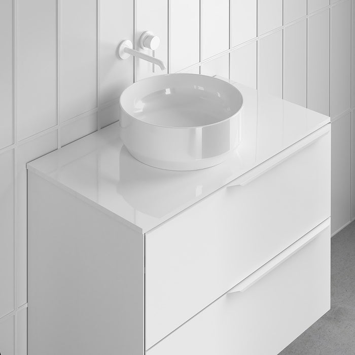 Nysa Round Bathroom Sink - Vessel - 14" Ceramic/Gloss White