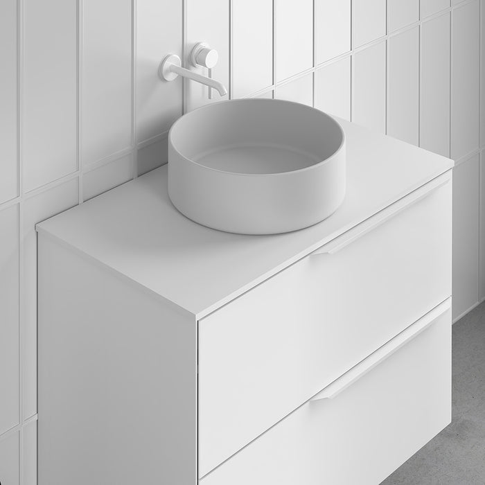 Sun Round Bathroom Sink - Vessel - 15" Ceramic/White