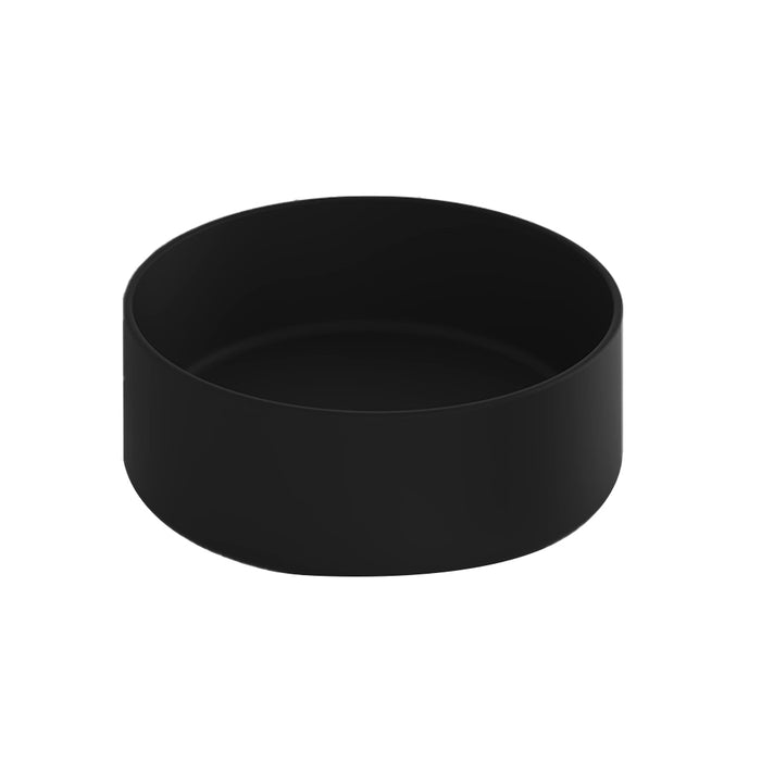 Sun Round Bathroom Sink - Vessel - 15" Ceramic/Black