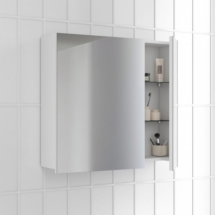 Nika Square Medicine Cabinet - Wall Mount - 24" Glass/White