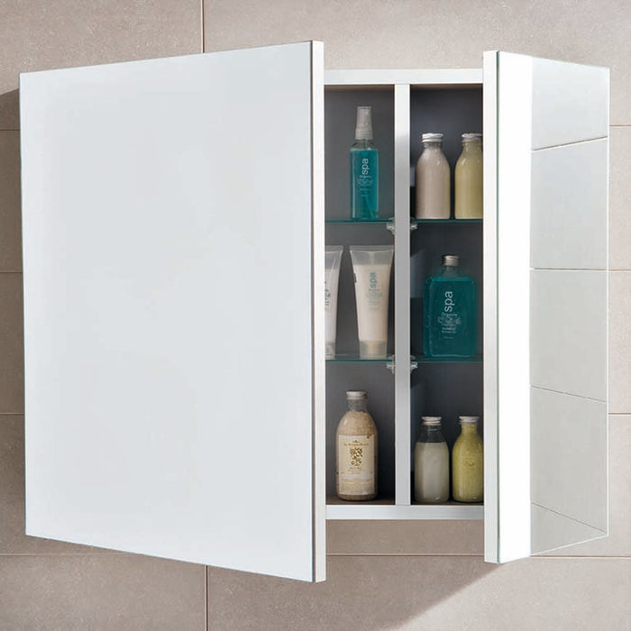 Nika Square Medicine Cabinet - Wall Mount - 32" Glass/White