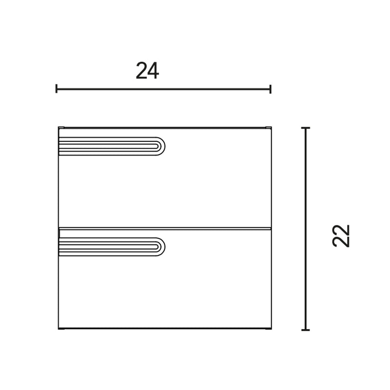 Econic 2 Drawers Left Handle Bathroom Vanity with Ceramic Single Sink - Wall Mount - 24" Mdf/Vapor Blue
