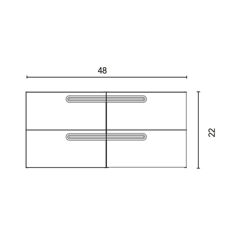 Econic 4 Drawers Bathroom Vanity with Ceramic Double Sink - Wall Mount - 48" Mdf/Matt White