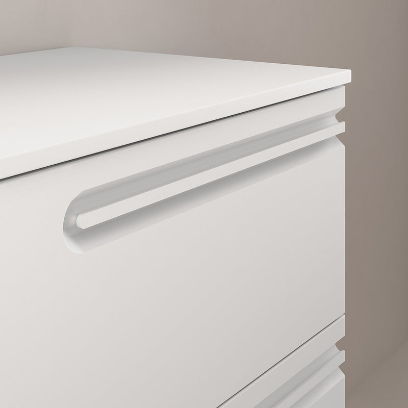 Econic 4 Drawers And 1 Door Bathroom Vanity with Mineral Countertop - Wall Mount - 64" Mdf/Matt White