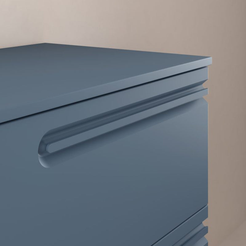 Econic 4 Drawers And 1 Door Bathroom Vanity with Mineral Countertop - Wall Mount - 64" Mdf/Vapor Blue