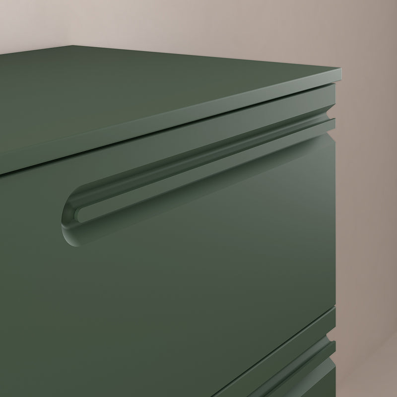 Econic 4 Drawers And 1 Door Bathroom Vanity with Mineral Countertop - Wall Mount - 64" Mdf/Forest Green