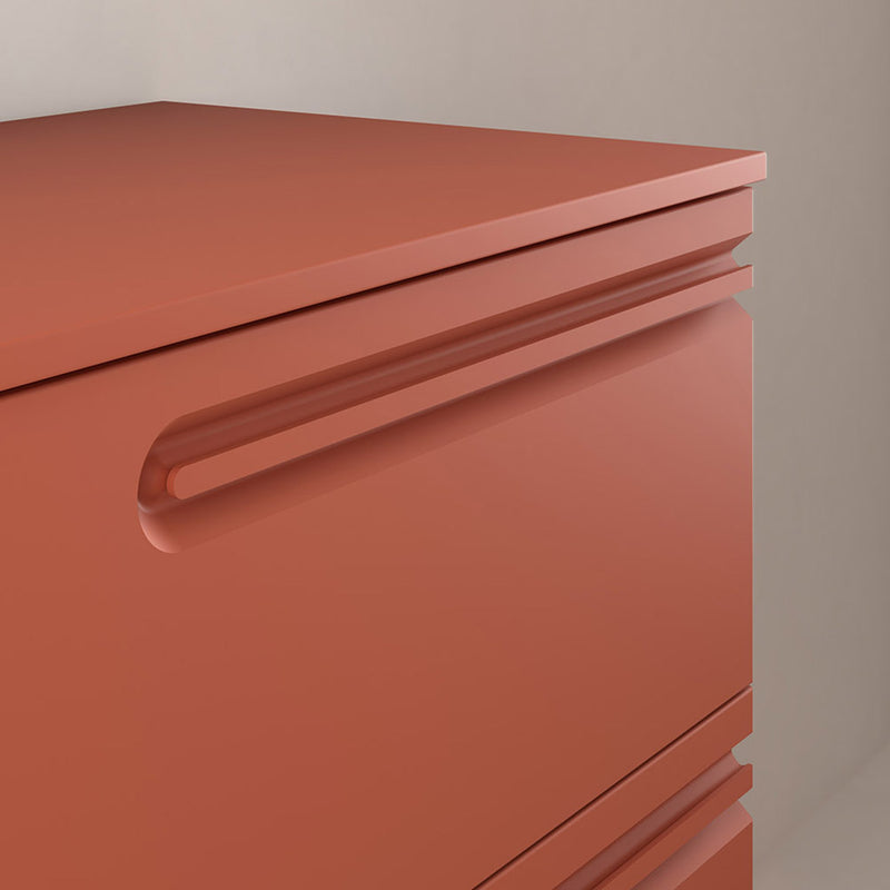 Econic 4 Drawers And 1 Door Bathroom Vanity with Mineral Countertop - Wall Mount - 80" Mdf/Terracotta