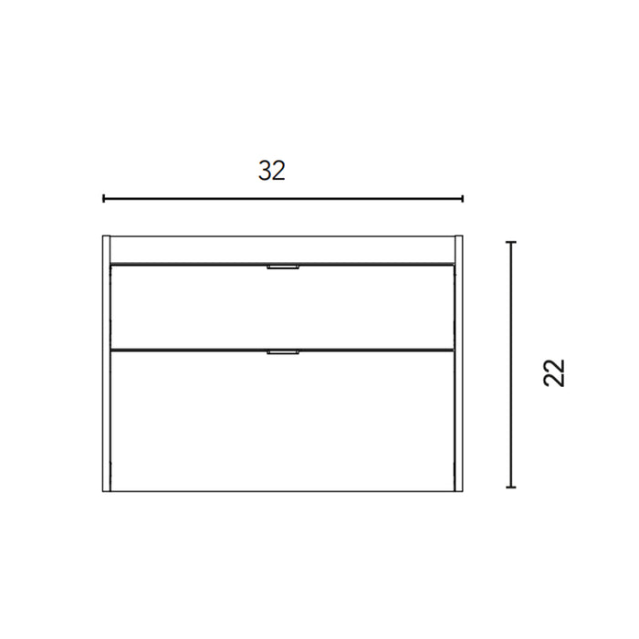 Logika 2 Drawers Bathroom Vanity with Ceramic Single Sink - Wall Mount - 32" Mdf/Matt White/Inox