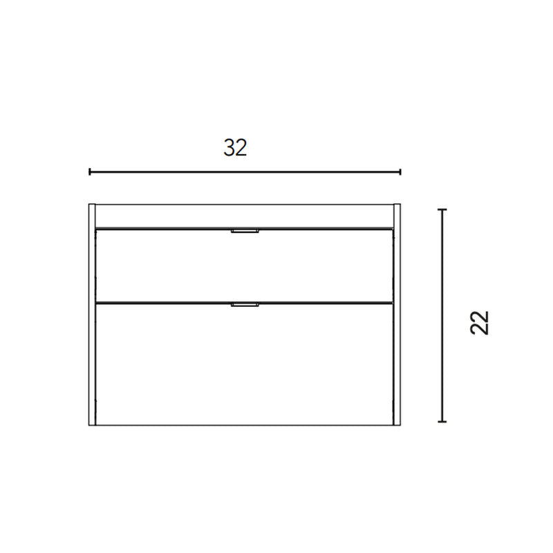 Logika 2 Drawers Bathroom Vanity with Ceramic Single Sink - Wall Mount - 32" Mdf/Matt White/Inox