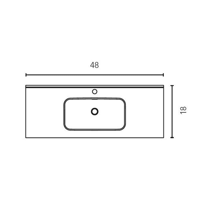 Mio 2 Drawers + 2 Open Shelf Bathroom Vanity with Ceramic Sink - Wall Mount - 48" Mdf/Matte White/Matte Black