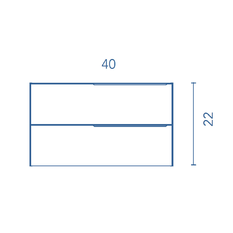 Mio 2 Drawers Bathroom Vanity with Mineral Sink - Wall Mount - 40" Particle Board Laminated/Grey Elm