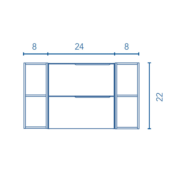 Mio 2 Drawers + 2 Open Shelf Bathroom Vanity with Ceramic Sink - Wall Mount - 40" Particle Board Laminated/White Oak/Sand