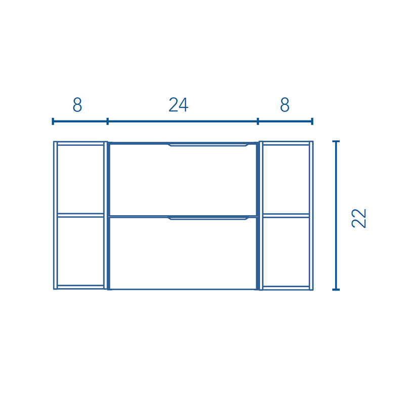 Mio 2 Drawers + 2 Open Shelf Bathroom Vanity with Mineral Sink - Wall Mount - 40" Particle Board Laminated/Grey Elm/Sand