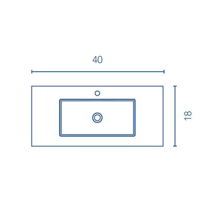 Mio 2 Drawers + 2 Open Shelf Bathroom Vanity with Mineral Sink - Wall Mount - 40" Particle Board Laminated/Grey Elm/Sand