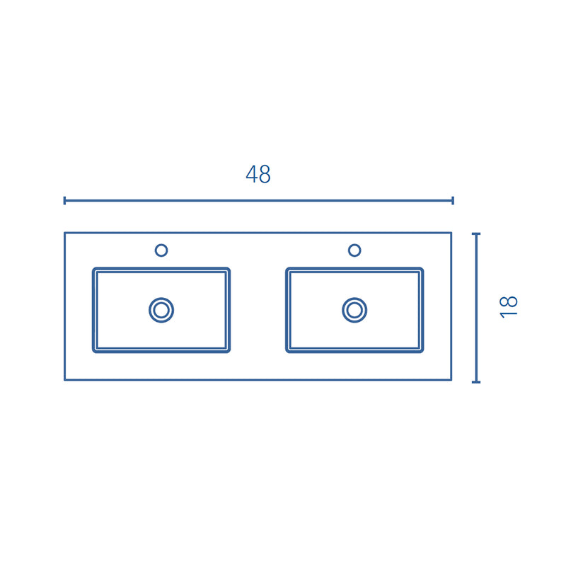 Mio 4 Drawers Bathroom Vanity with Mineral Sink - Wall Mount - 48" Particle Board Laminated/Grey Elm