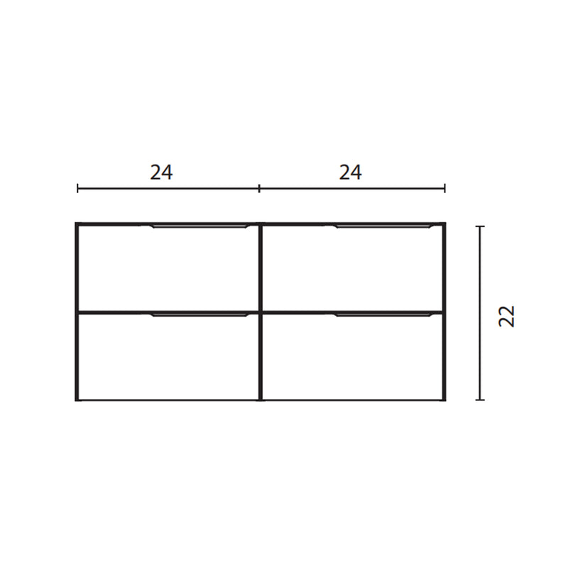 Mio 4 Drawers Bathroom Vanity with Mineral Sink - Wall Mount - 48" Particle Board Laminated/Matt White