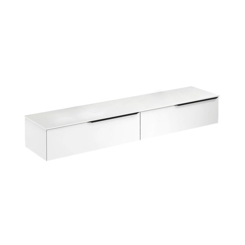 Mio 2 Drawers Bathroom Vanity with Mineral Countertop - Wall Mount - 80" Particle Board Laminated/Matt White