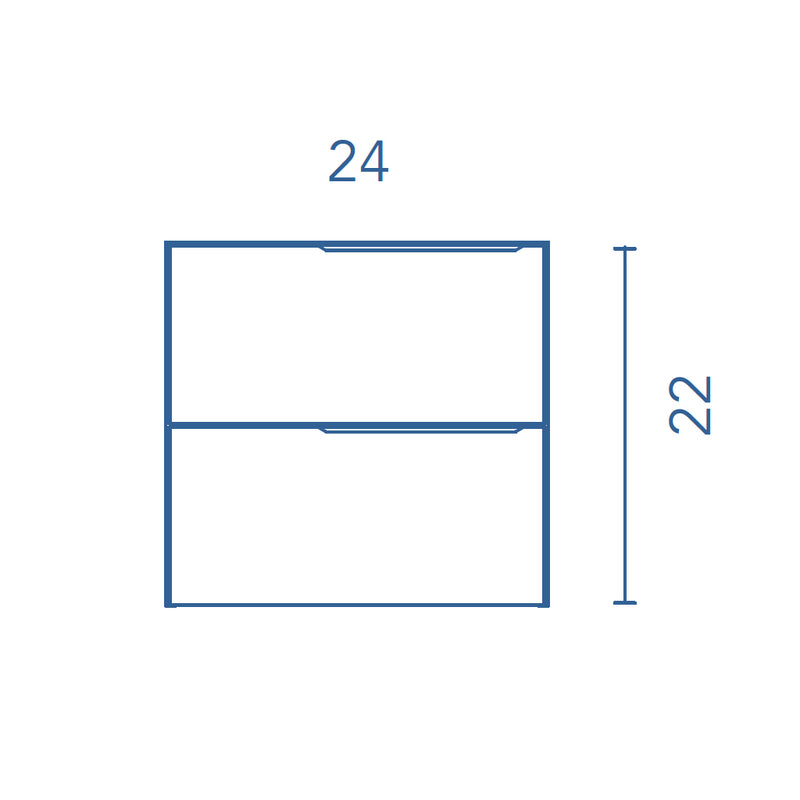 Mio 2 Drawers Bathroom Vanity with Ceramic Sink - Wall Mount - 24" Particle Board Laminated/Grey Elm