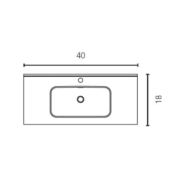 Mio 2 Drawers Bathroom Vanity with Ceramic Sink - Wall Mount - 40" Particle Board Laminated/Grey Elm