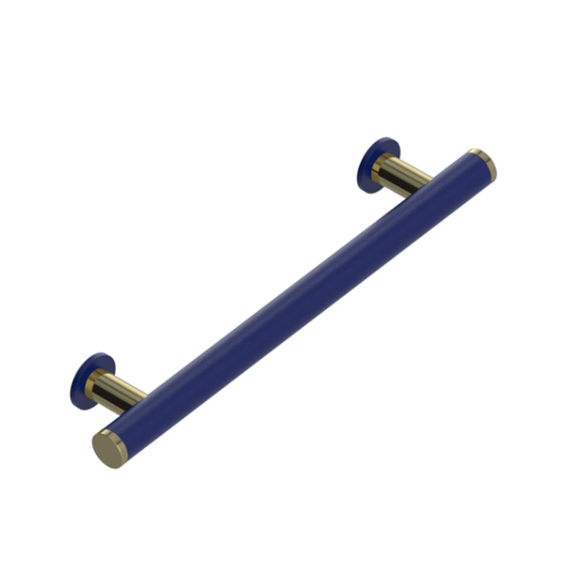 Genesis Appliance Pull Handle - Appliance Mount - 6" Brass/Midnight Blue/Bright Brass