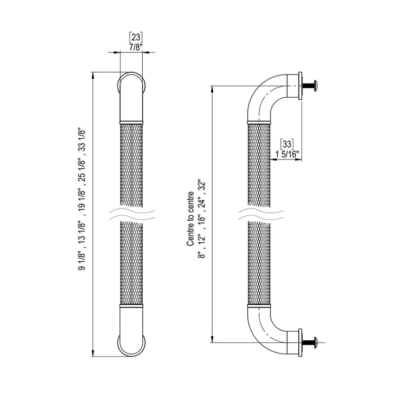 H2O Appliance Pull Handle - Appliance Mount - 8" Brass/Satin Gold/Green Envy