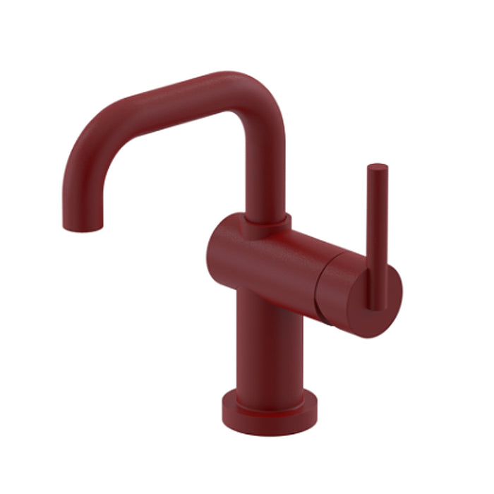 Genesis Bathroom Faucet - Single Hole - 9" Brass/Maroon