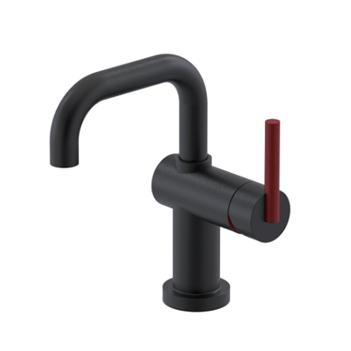 Genesis Bathroom Faucet - Single Hole - 9" Brass/Matt Black/Maroon