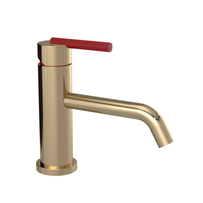 Genesis Bathroom Faucet - Single Hole - 7" Brass/Gold/Maroon