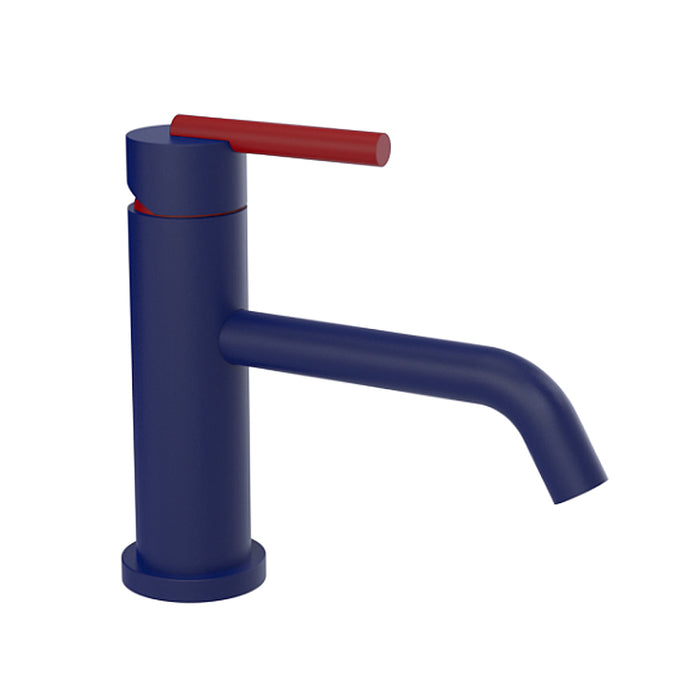 Genesis Bathroom Faucet - Single Hole - 7" Brass/Midnight Blue/Maroon