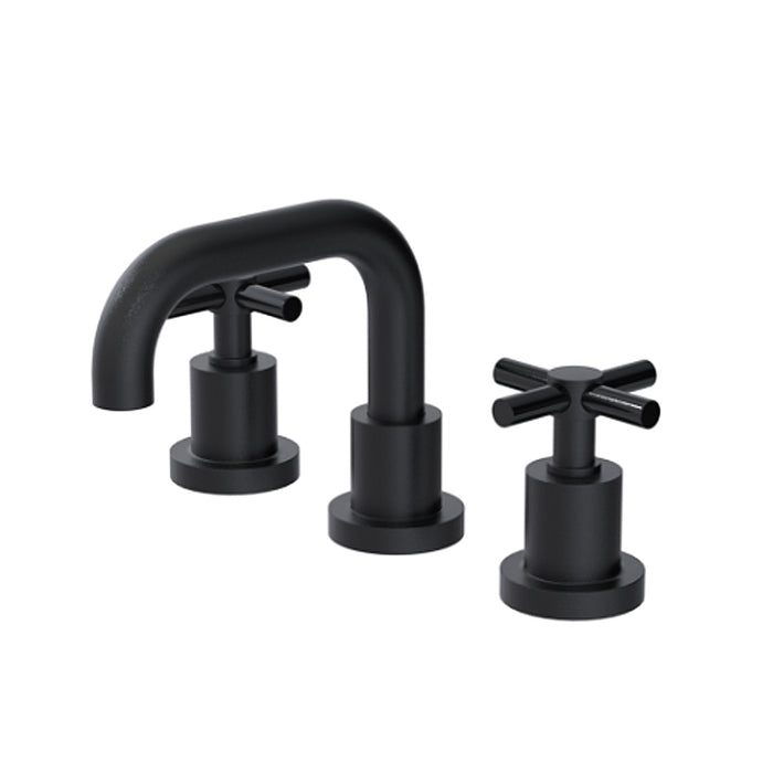 Genesis Bathroom Faucet - Widespread - 8" Brass/Matt Black/Black