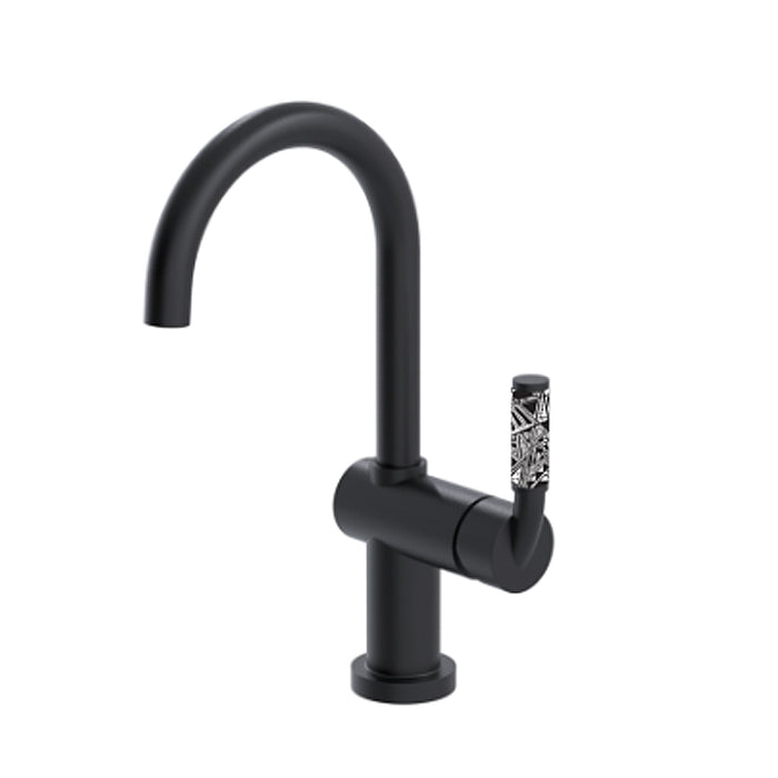 Nouveau Bathroom Faucet - Single Hole - 13" Brass/Matt Black/Black & White