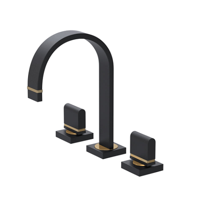 R10 Bathroom Faucet - Widespread - 8" Brass/Matt Black/Gold