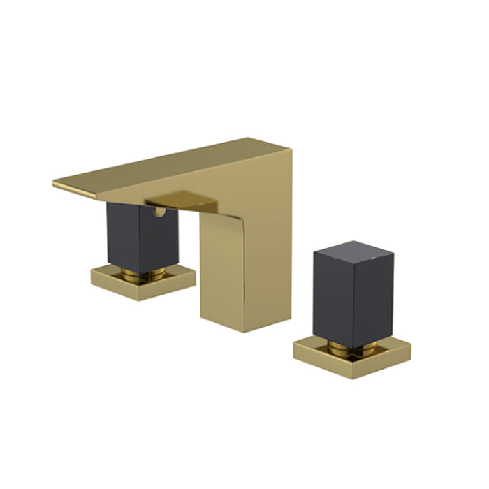 Seven Bathroom Faucet - Widespread - 8" Brass/Bright Brass/Black