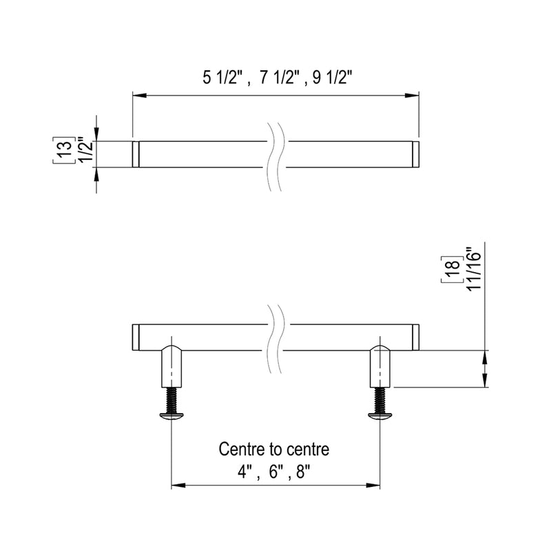 Genesis Cabinet Pull Handle - Cabinet Mount - 4" Brass/Satin Nickel