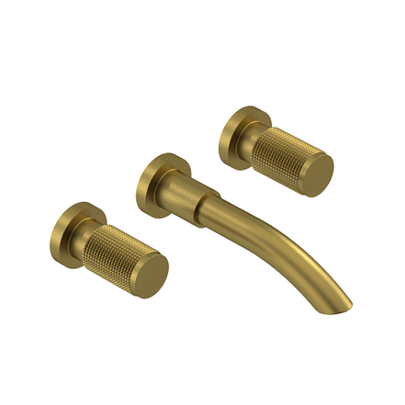 H2O Bathroom Faucet Trim - Widespread-Wall Mount - 8" Brass/Matt Antique Brass