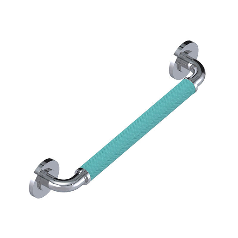 Bath Essentials Round Grab Bar - Wall Mount - 16" Brass/Polished Chrome/Aqua