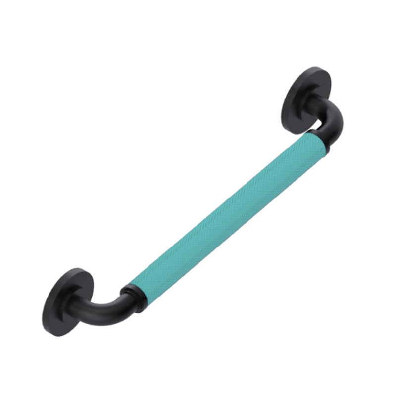Bath Essentials Round Grab Bar - Wall Mount - 16" Brass/Matt Black/Aqua