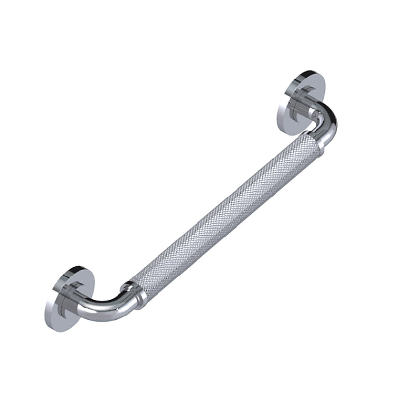 Bath Essentials Round Grab Bar - Wall Mount - 16" Brass/Polished Chrome