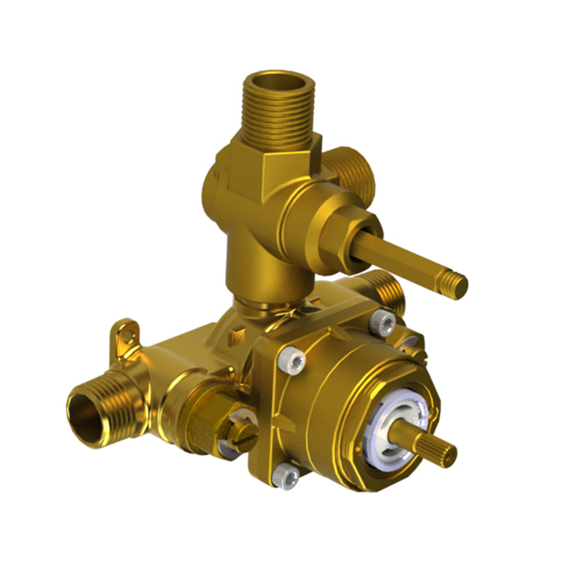 H2O 3 Function Pressure Balance Trim Complete Shower Set - Wall Mount - 3" Brass/Satin Brass/Matt Black