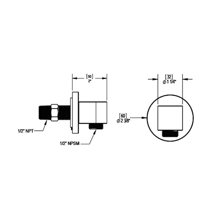 H2O 3 Function Pressure Balance Trim Complete Shower Set - Wall Mount - 3" Brass/Satin Brass/Matt Black