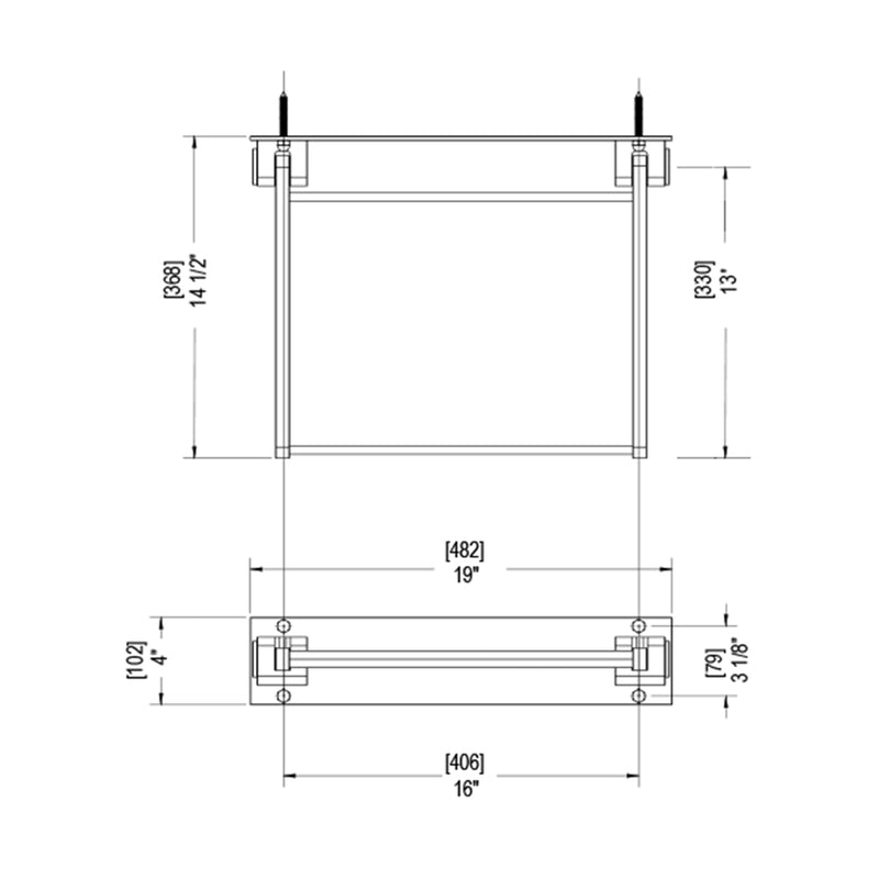 Bath Essentials Shower Seat - Wall Mount - 19" Brass/Matt Black