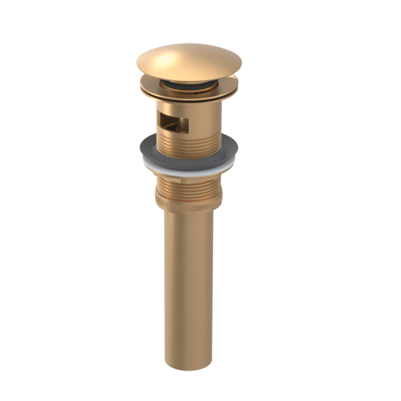 Bath Essentials Exposed Push Up Sink Drain - Single Hole - 3" Brass/Satin Gold