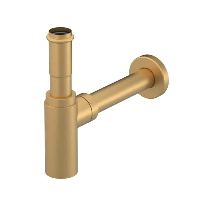 Bath Essentials Bottle Sink Siphon - Under Mount - 10" Brass/Satin Gold