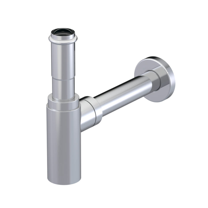 Bath Essentials Bottle Sink Siphon - Under Mount - 10" Brass/Polished Chrome